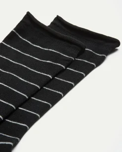 Bamboo Viscose Crew Socks with Stripes