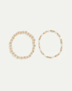 Beaded Elastic Bracelets - Set of 2