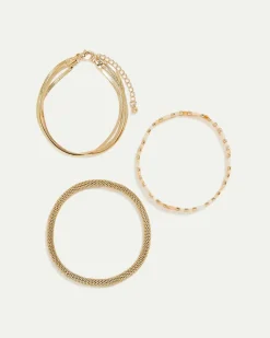 Beaded Elastic Bracelets - Set of 3