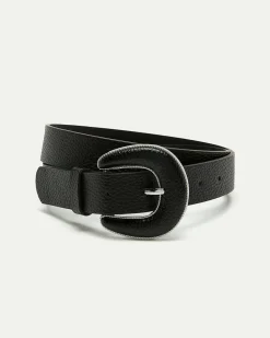 Belt with Faux-Leather Covered Buckle
