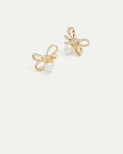 Bow Earrings with Pearls