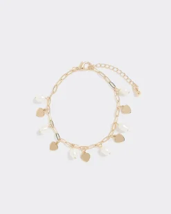 Bracelet with Heart and Pearl Charms