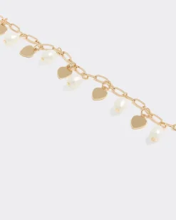 Bracelet with Heart and Pearl Charms