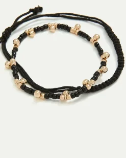 Cord and Beaded Bracelets - Set of 2