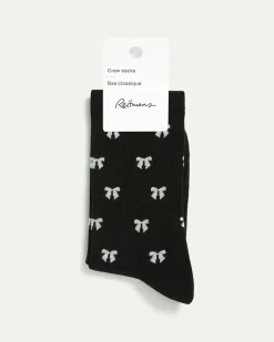 Cotton Crew Socks with Bows