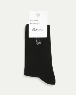 Cotton Crew Socks with Cat