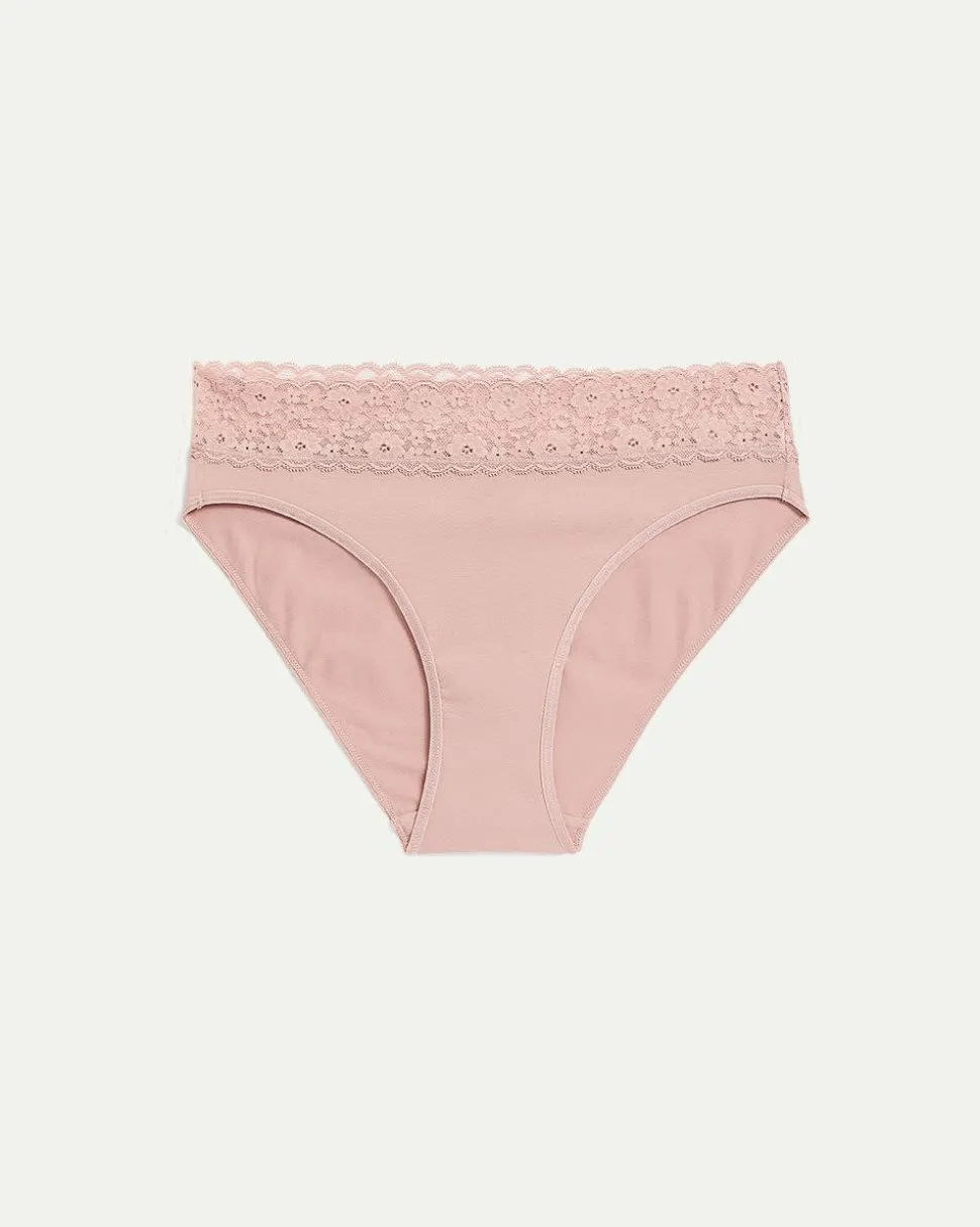 Cotton High Waist Panty with Lace