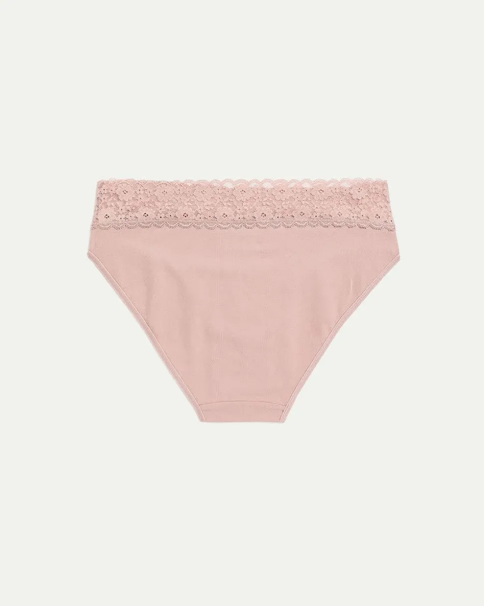 Cotton High Waist Panty with Lace