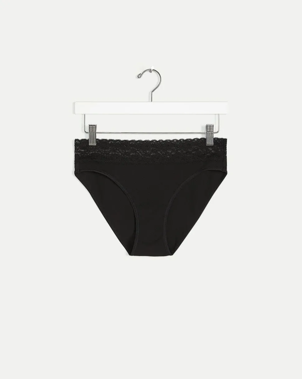 Cotton High Waist Panty with Lace