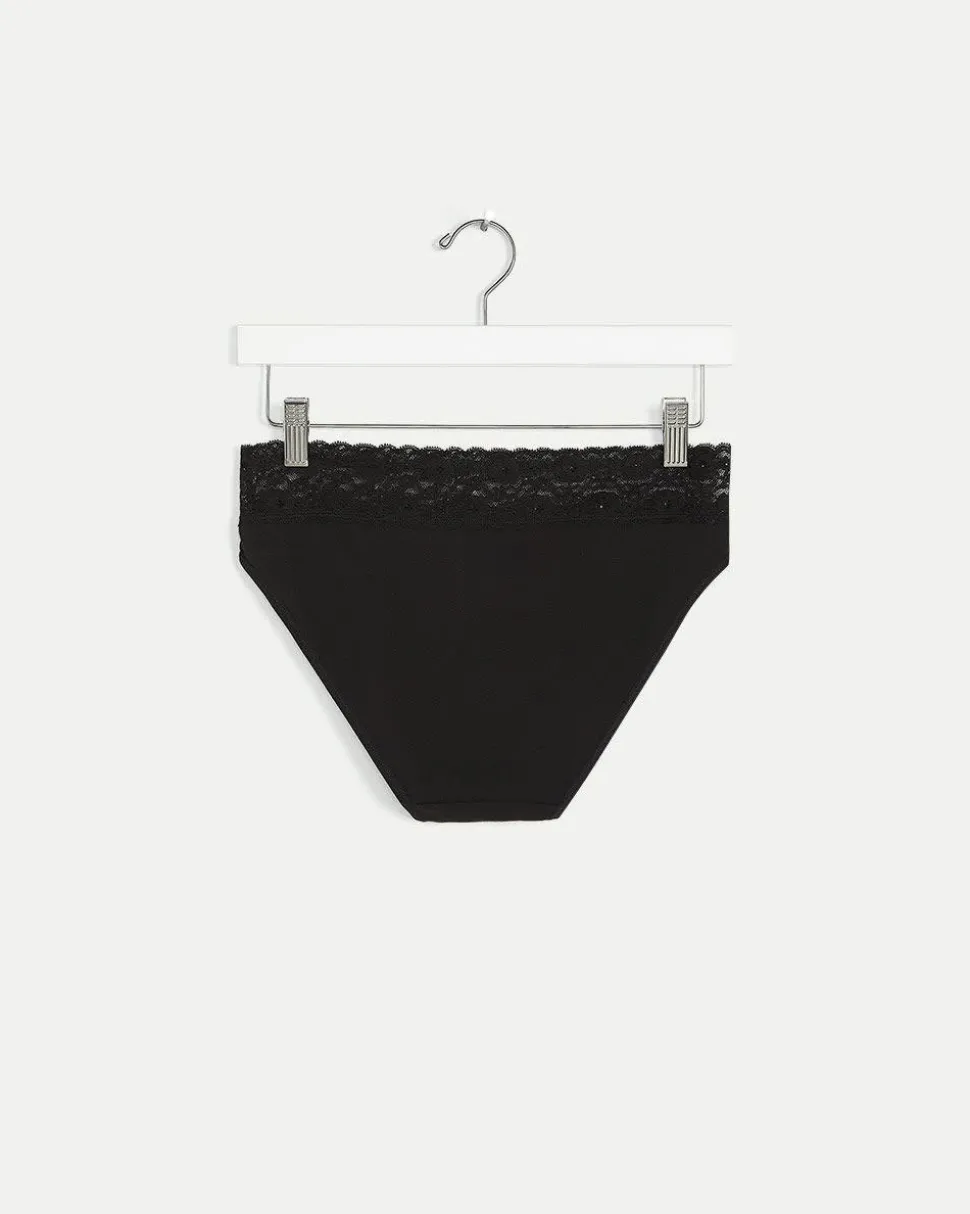 Cotton High Waist Panty with Lace