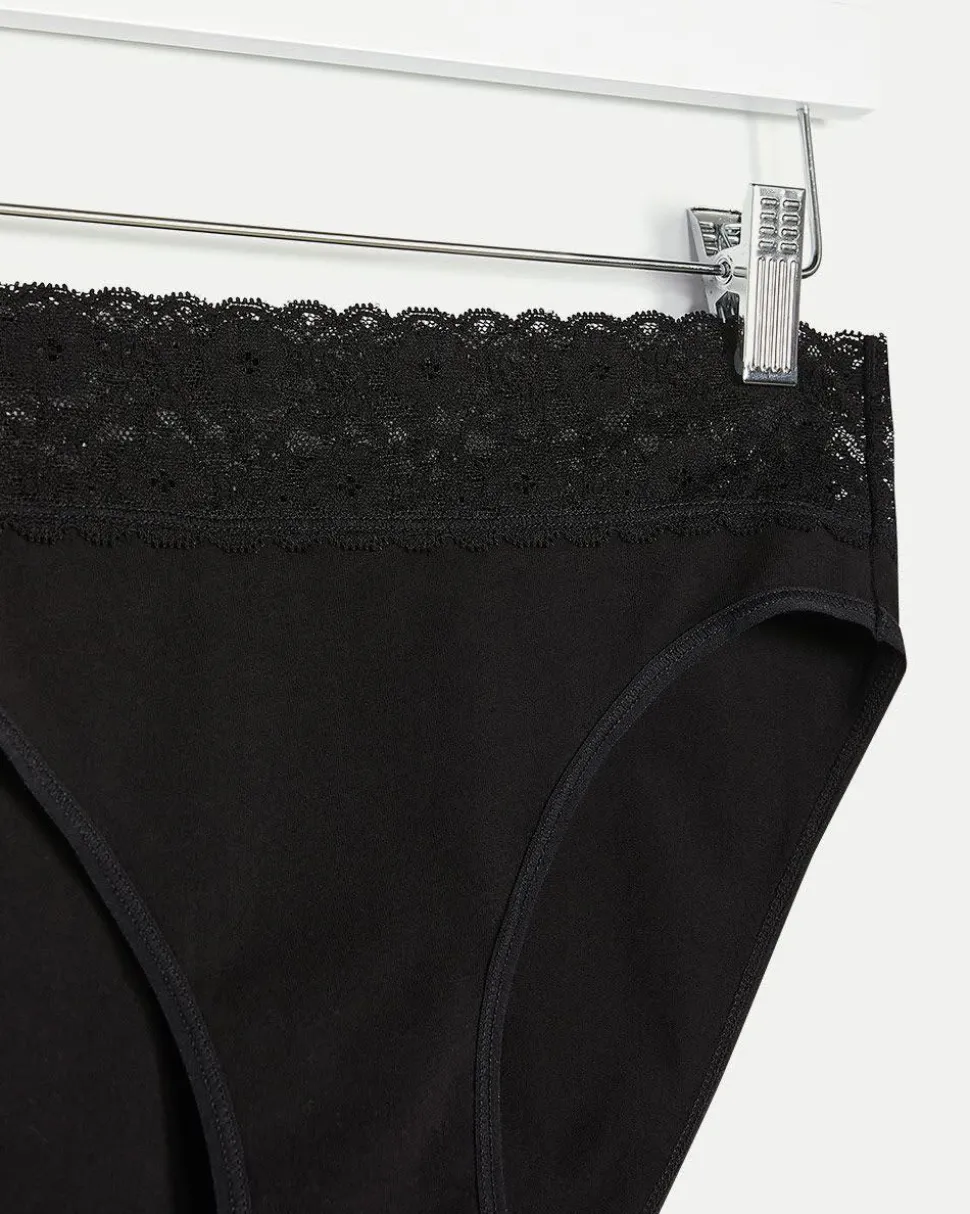 Cotton High Waist Panty with Lace