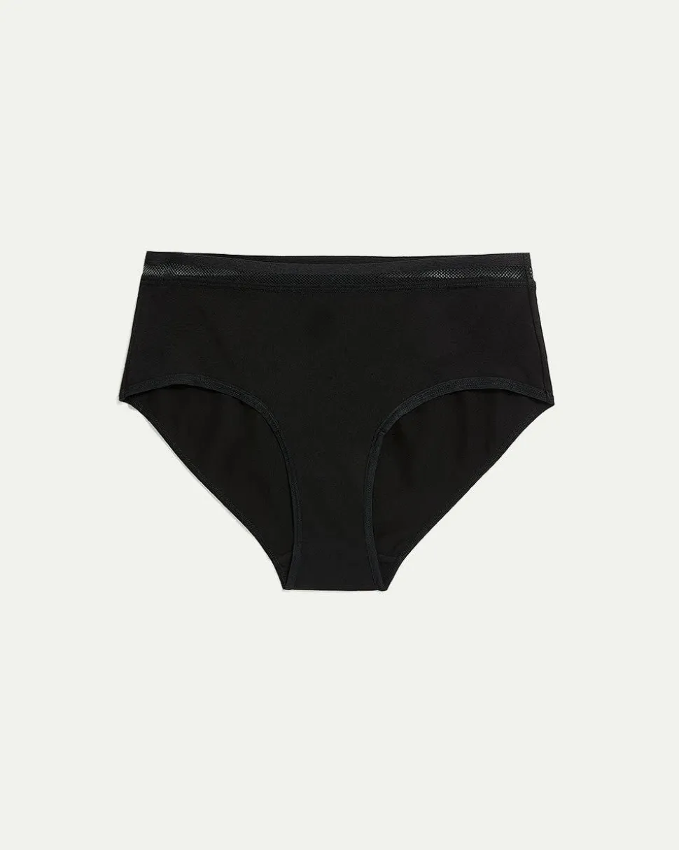 Cotton Hipster Panties with Lace Waistband - R Line