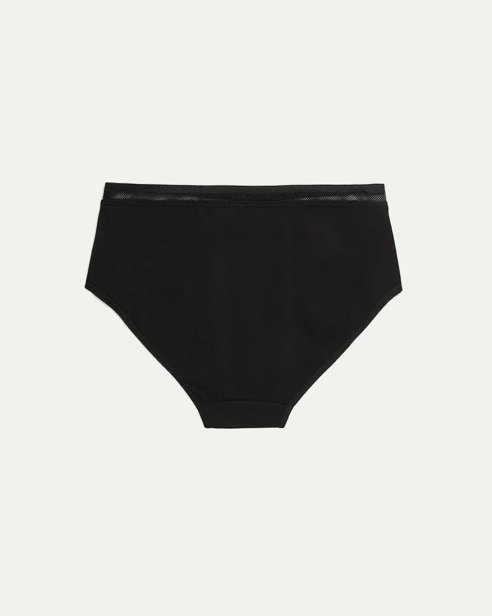 Cotton Hipster Panties with Lace Waistband - R Line