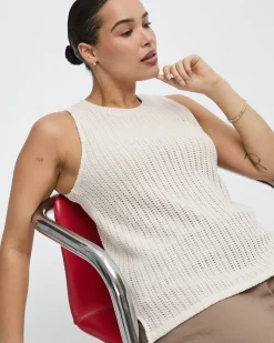 Crew-Neck Crochet Tank