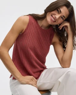 Crew-Neck Crochet Tank