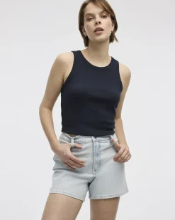 Crew-Neck Ribbed Tank