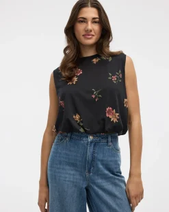 Crew-Neck Tank with Bubble Hem