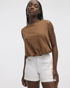 Crew-Neck Tank with Bubble Hem