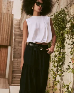 Crew-Neck Tank with Bubble Hem