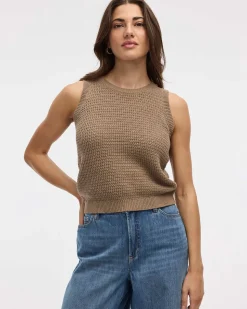 Crew-Neck Tank with Fancy Stitches