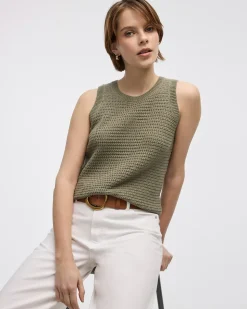 Crew-Neck Tank with Fancy Stitches