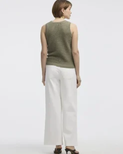 Crew-Neck Tank with Fancy Stitches
