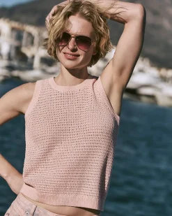 Crew-Neck Tank with Fancy Stitches