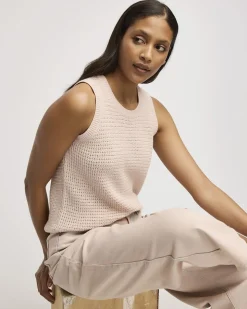 Crew-Neck Tank with Fancy Stitches