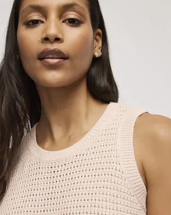 Crew-Neck Tank with Fancy Stitches
