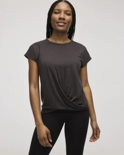 Crew-Neck T-Shirt with Twisted Front - Dry-Lux (R) Hyba