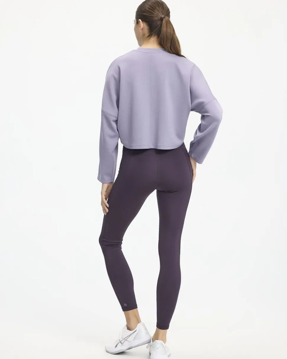 Cropped Long-Sleeve Crew-Neck Sweatshirt - Hyba