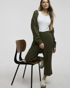 Cropped Wide-Leg Linen-Blend Pant