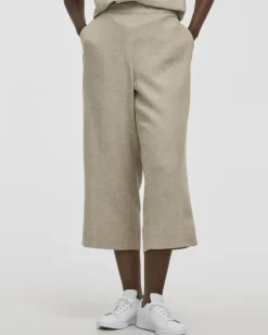 Cropped Wide-Leg Linen-Blend Pant - Petite