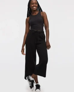 Cropped Wide-Leg Scuba Pants - Hyba