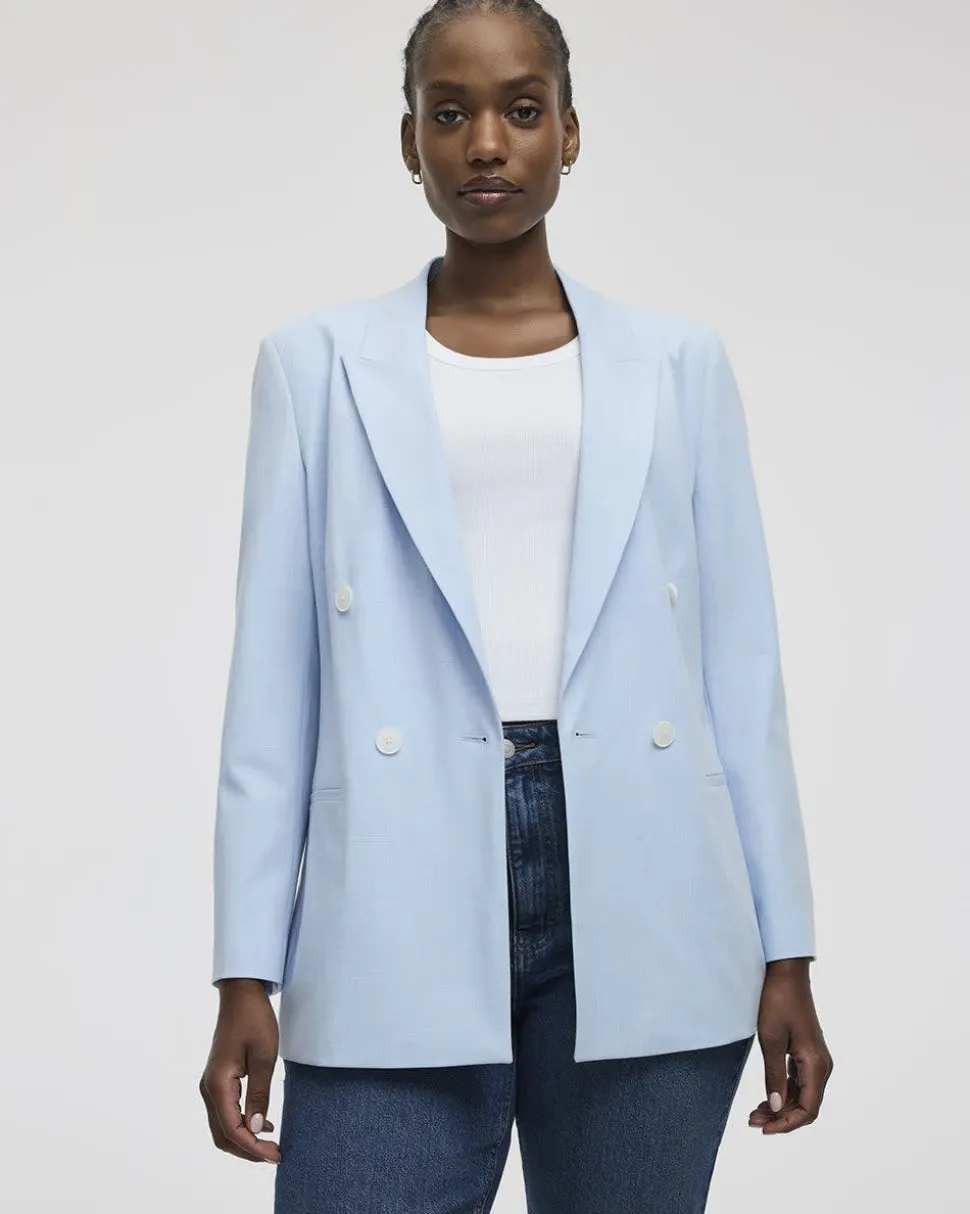 Crosshatch Double-Breasted Blazer