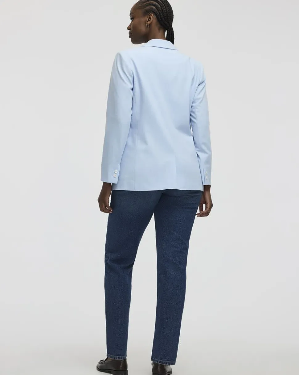 Crosshatch Double-Breasted Blazer