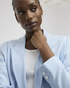 Crosshatch Double-Breasted Blazer