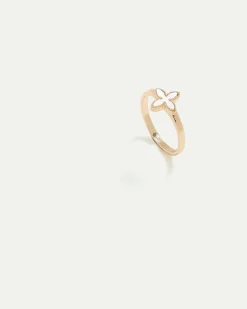 Delicate Ring with Mother-of-Pearl Flower