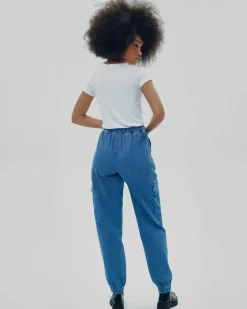 Denim Jogger with Cargo Pockets
