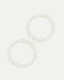Elastic Bracelets with Pearls - Set of 2