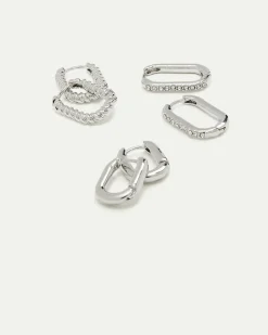 Elongated Hoops - 3 Pairs