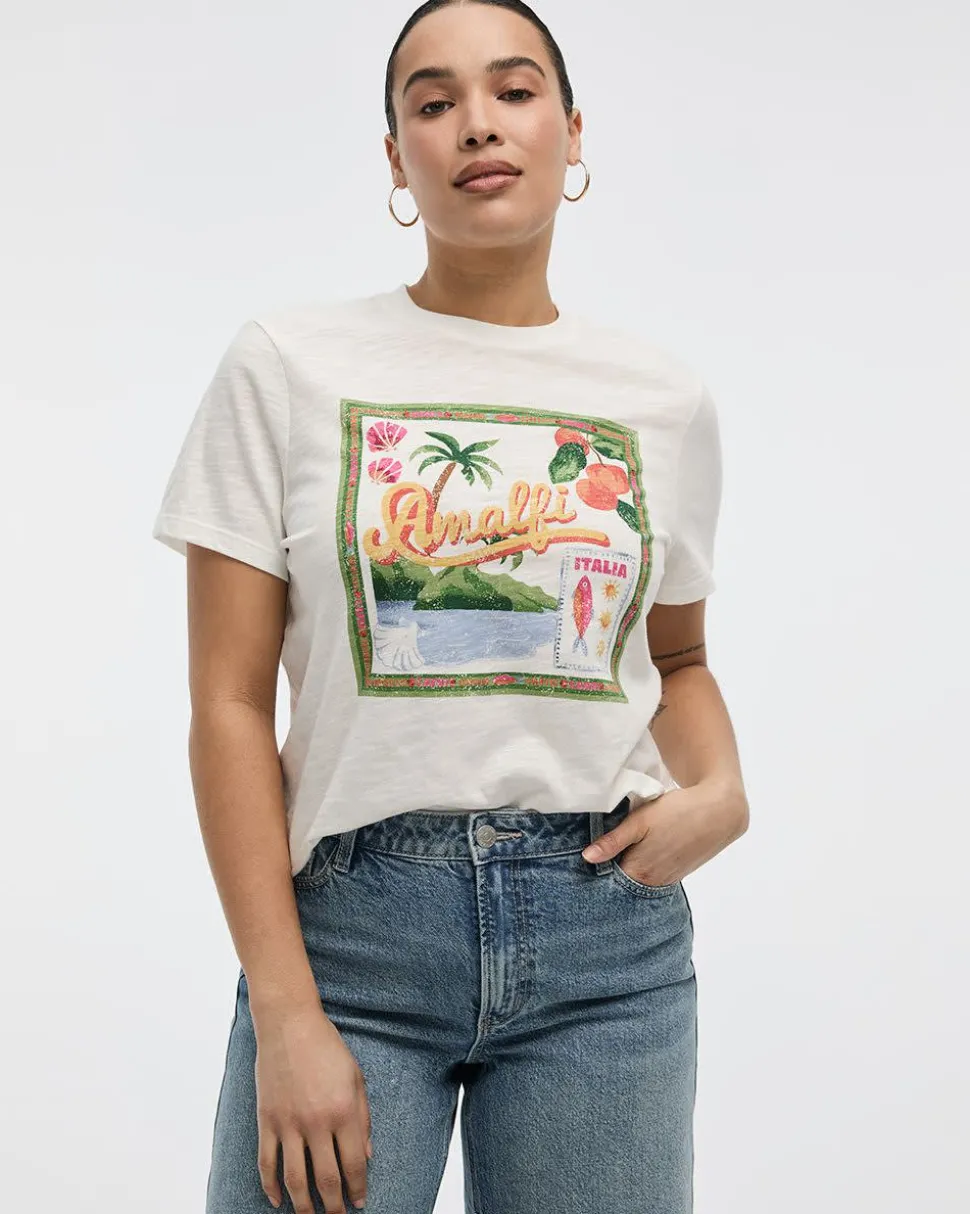 Extended-Sleeve Crew-Neck Graphic T-Shirt