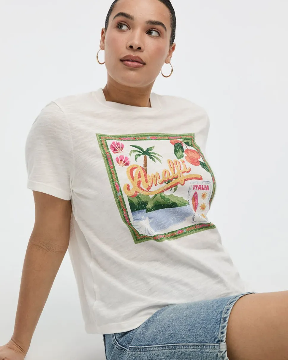 Extended-Sleeve Crew-Neck Graphic T-Shirt