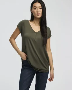 Extended-Sleeve V-Neck Tunic