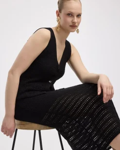 Fitted Knit Midi Skirt