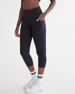 High-Rise Pulse Capri Legging with Pockets, Hyba