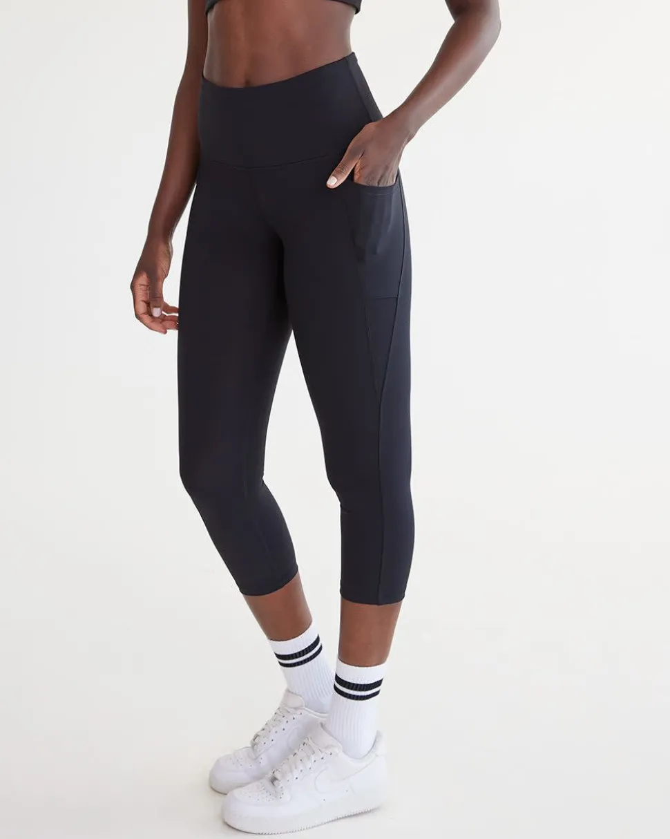 High-Rise Pulse Capri Legging with Pockets, Hyba