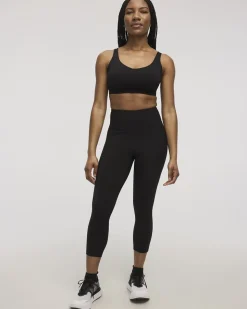 High-Rise Pulse Capri Legging with Ribbed Inserts - Hyba
