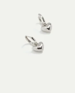Hoops with Heart Pendants