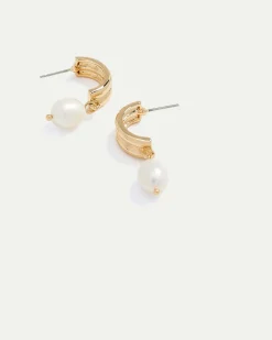 Hoops with Pearl Pendant